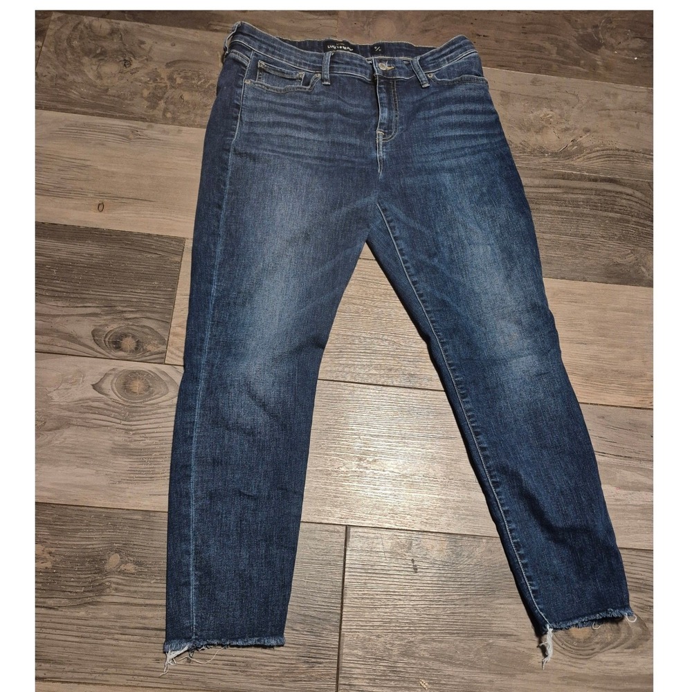Lucky Brand Bridgette Skinny Jeans Dark Wash High Rise Raw Hem Womens 12/31